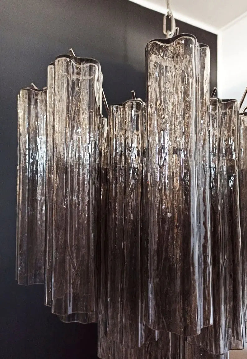 Pastel Art Glass Smoked Chandelier – 36 Tubes