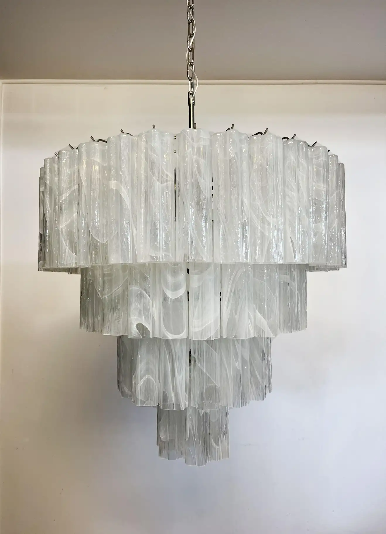 Pastel Art White Glass Chandelier – 78 Tubes