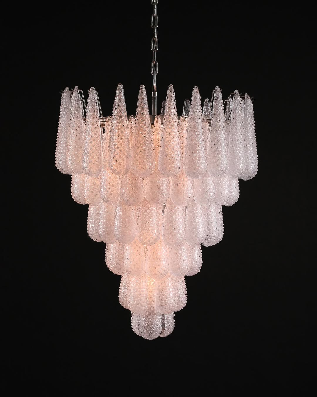 Pluvia Art Transparent Glass Chandelier – 75 Glasses