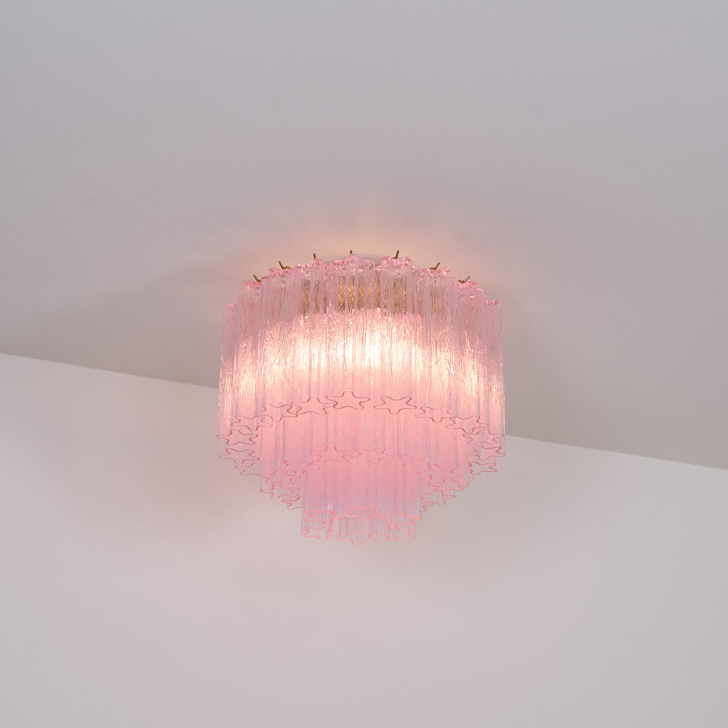 Pastel Art Pink Glass Flush Mount