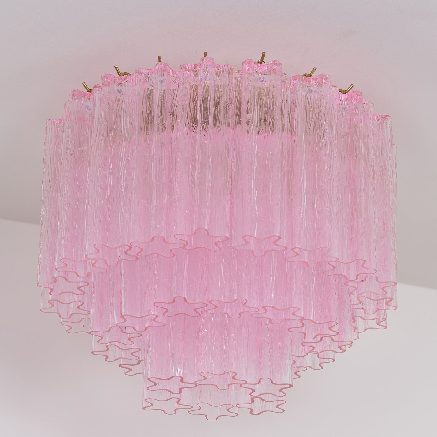 Pastel Art Pink Glass Flush Mount