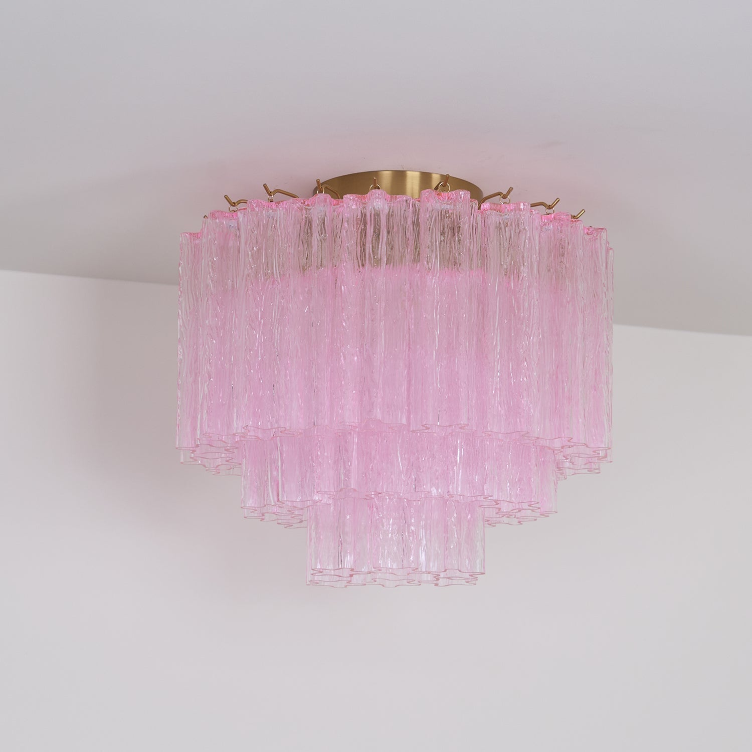 Pastel Art Pink Glass Flush Mount