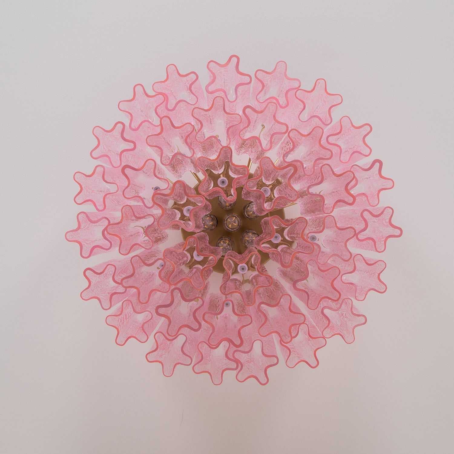 Pastel Art Pink Glass Flush Mount