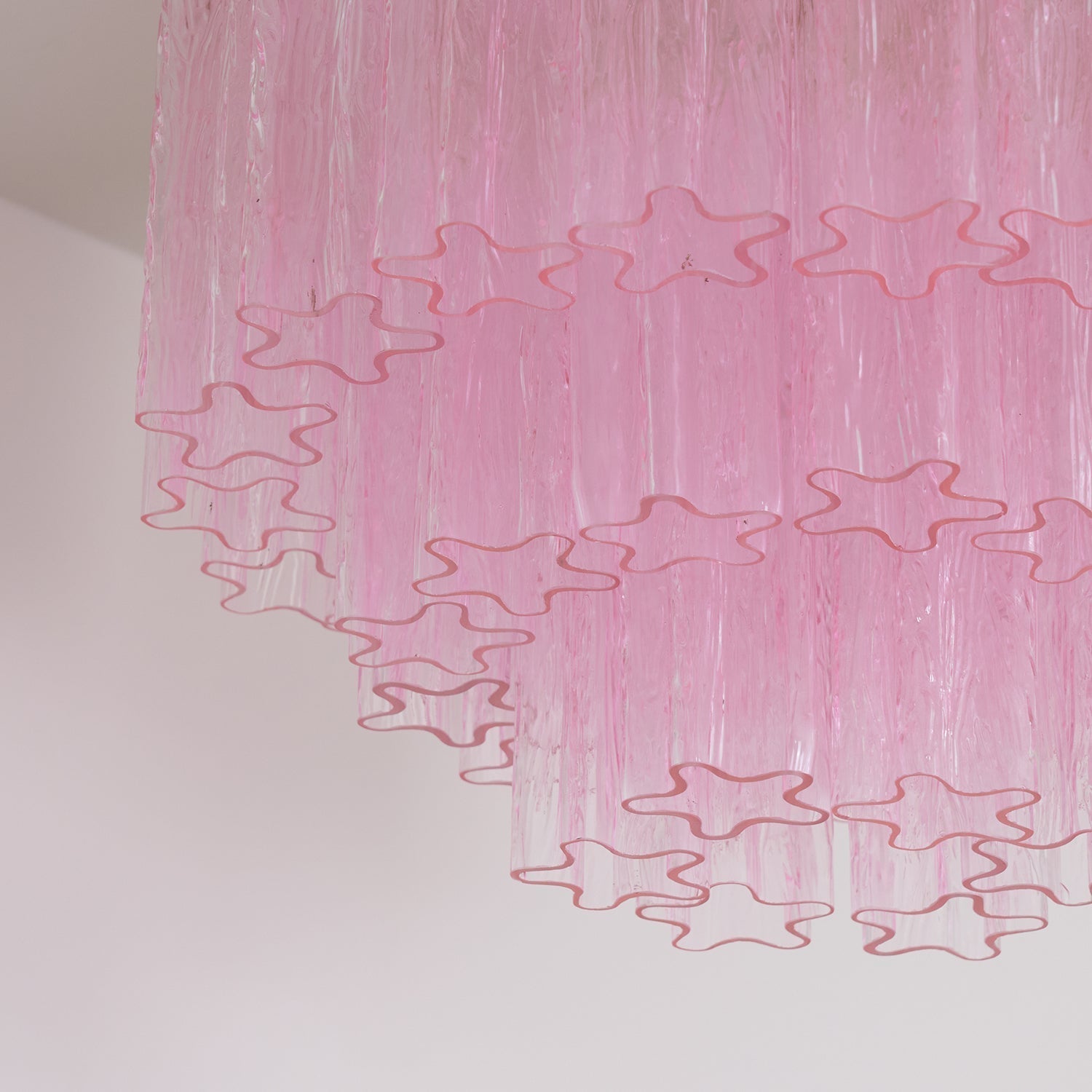 Pastel Art Pink Glass Flush Mount