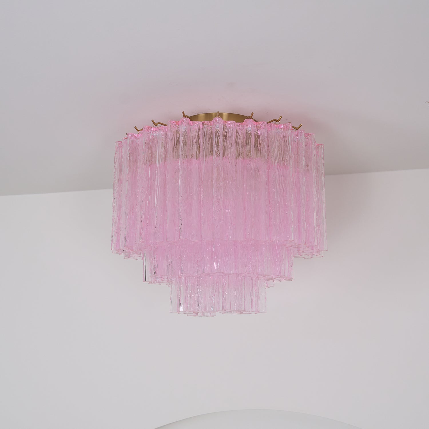 Pastel Art Pink Glass Flush Mount