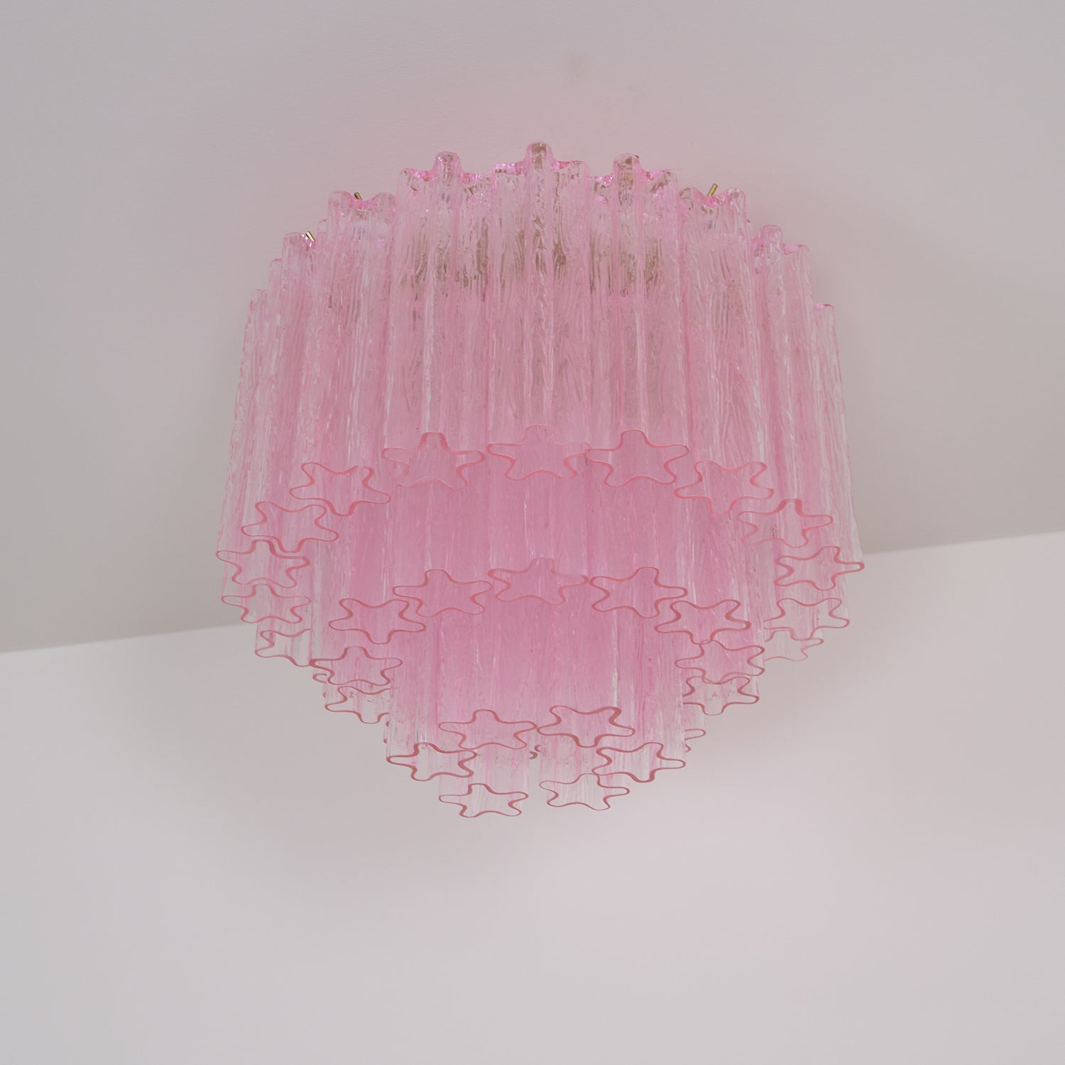 Pastel Art Pink Glass Flush Mount