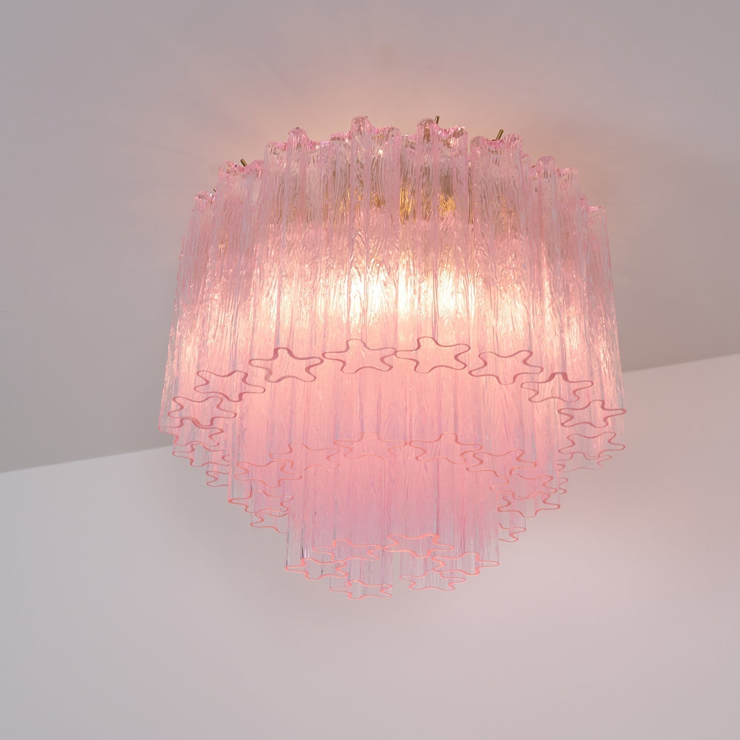 Pastel Art Pink Glass Flush Mount