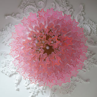 Pastel Art Pink Glass Flush Mount