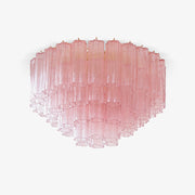Pastel Art Pink Glass Flush Mount