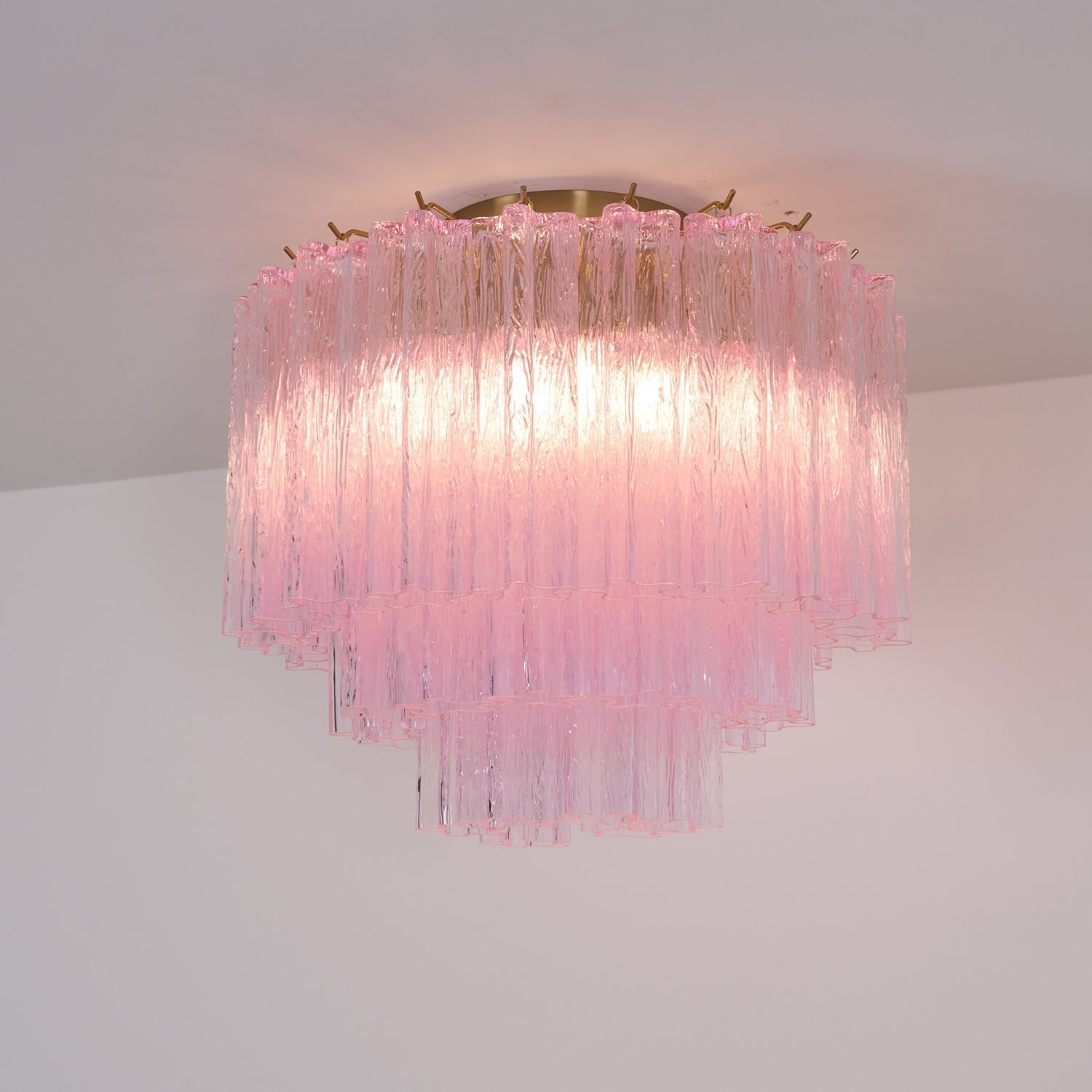 Pastel Art Pink Glass Flush Mount