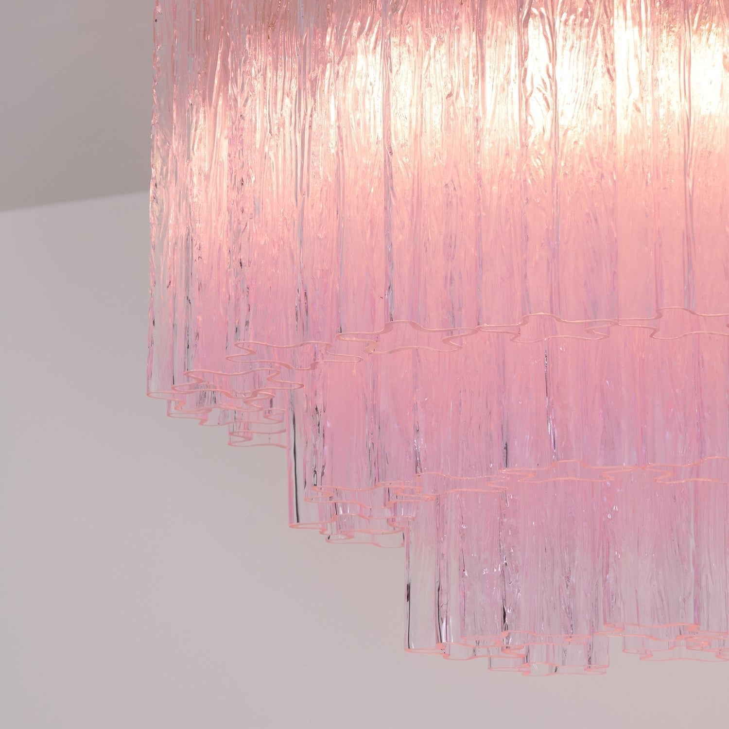 Pastel Art Pink Glass Flush Mount