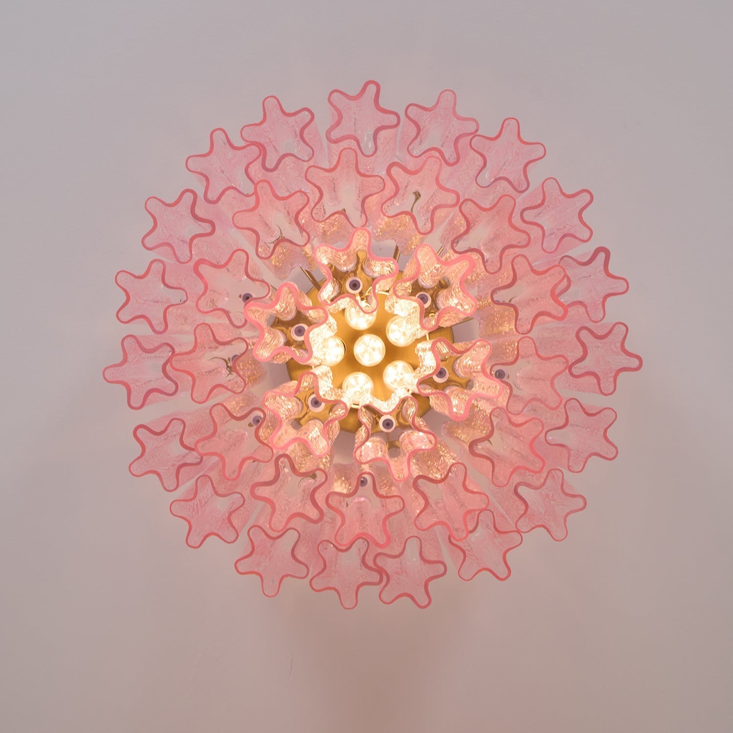 Pastel Art Pink Glass Flush Mount