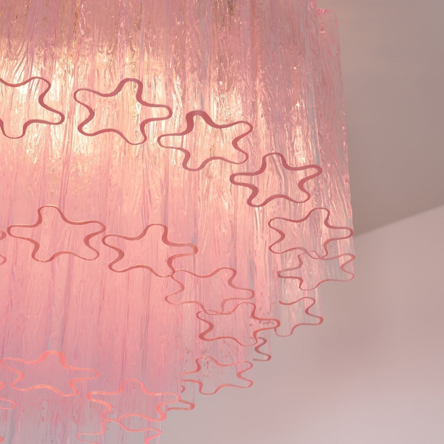 Pastel Art Pink Glass Flush Mount