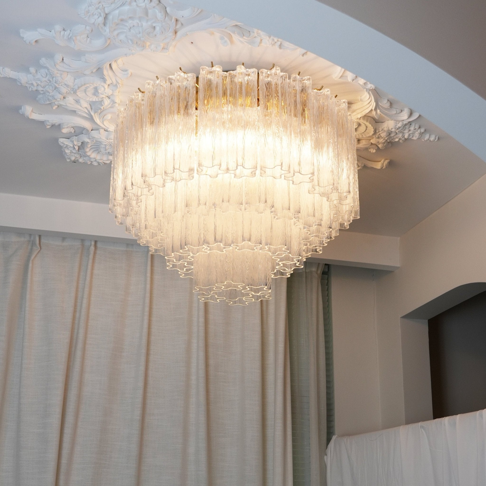 Pastel Art Pink Glass Flush Mount