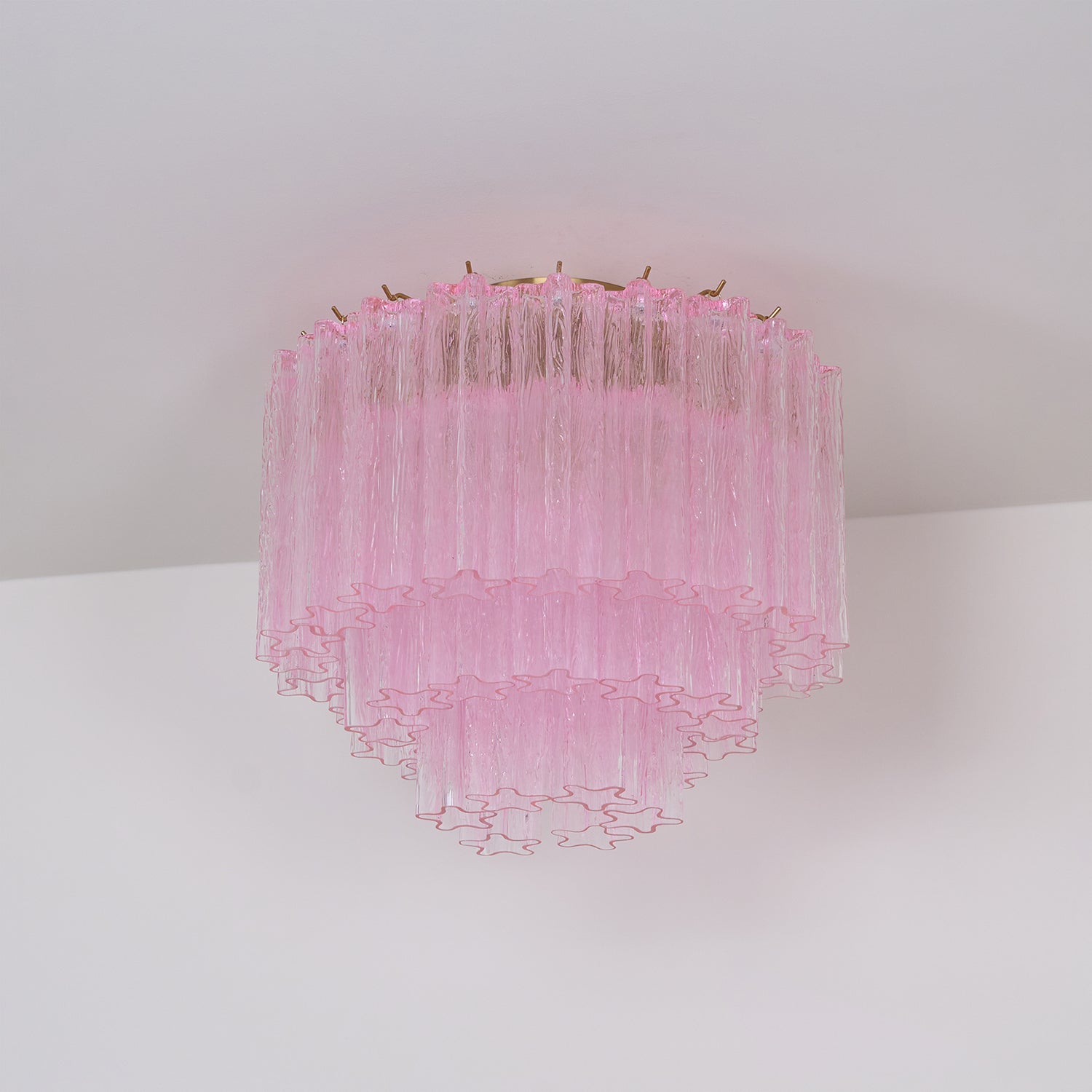 Pastel Art Pink Glass Flush Mount