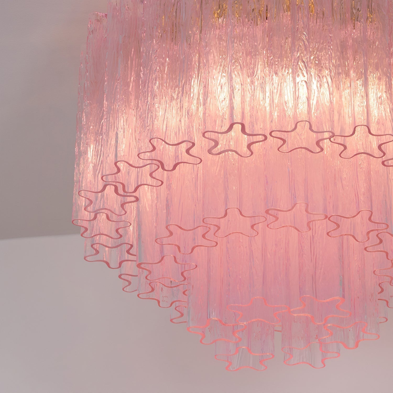 Pastel Art Pink Glass Flush Mount