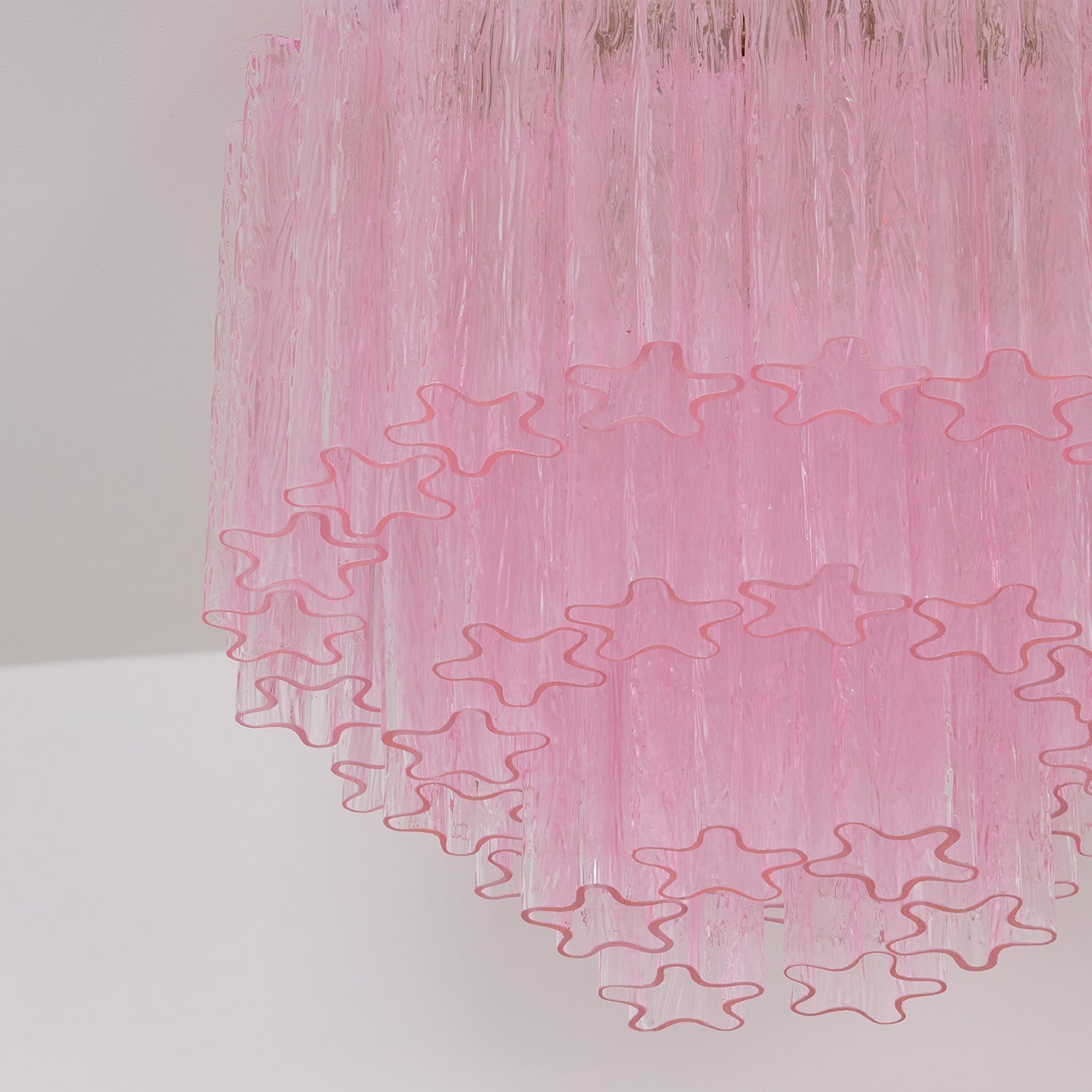 Pastel Art Pink Glass Flush Mount