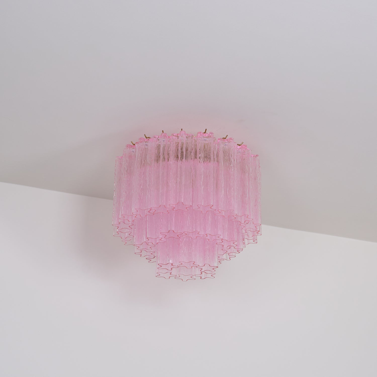Pastel Art Pink Glass Flush Mount