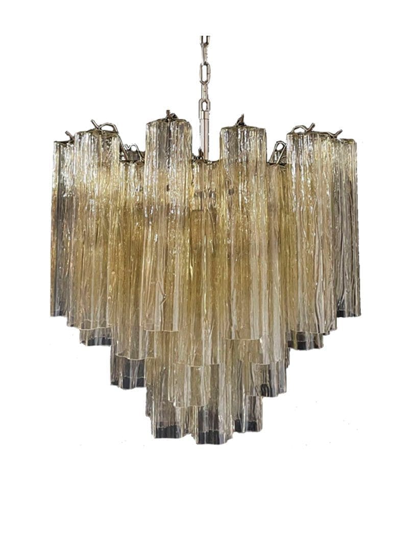 Pastel Art Glass Yellow Chandelier – 36 Tubes