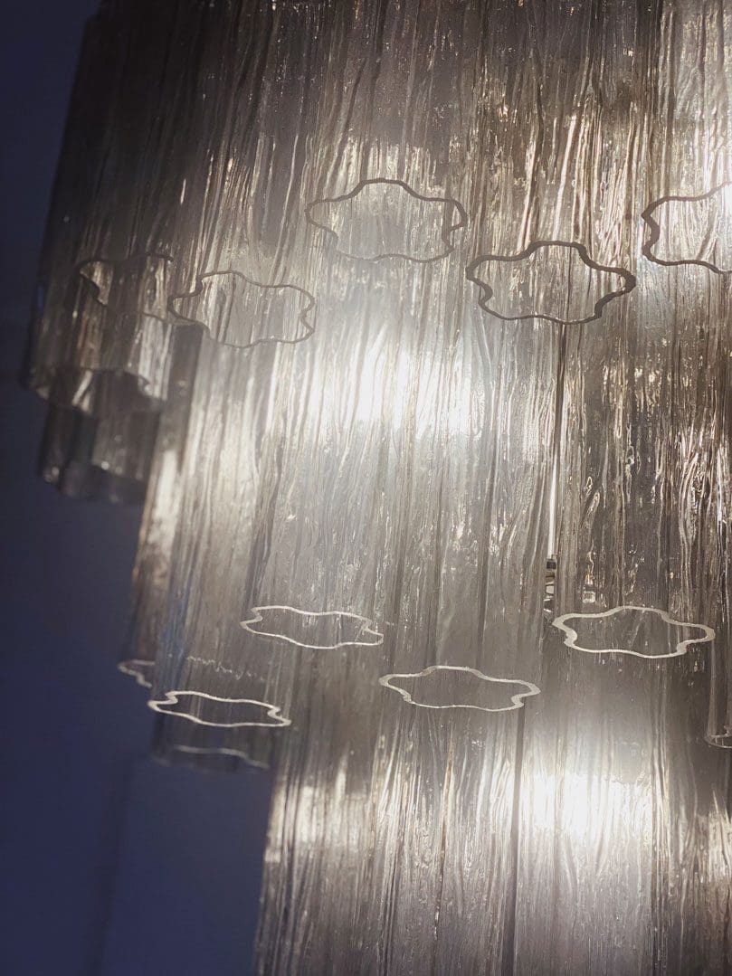 Pastel Art Smoked Glass Chandelier 25.5" – 48 Tubes
