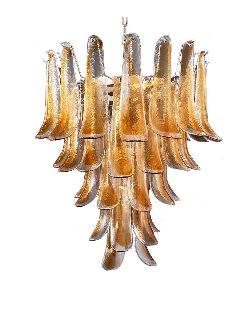Anthesis Art Glass Chandelier – 52 petals – Amber
