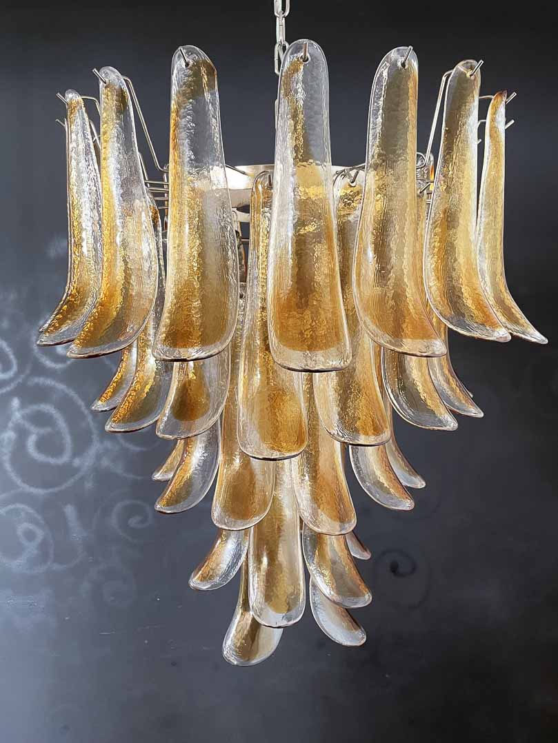 Anthesis Art Glass Chandelier – 52 petals – Amber
