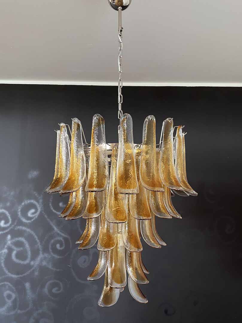 Anthesis Art Glass Chandelier – 52 petals – Amber