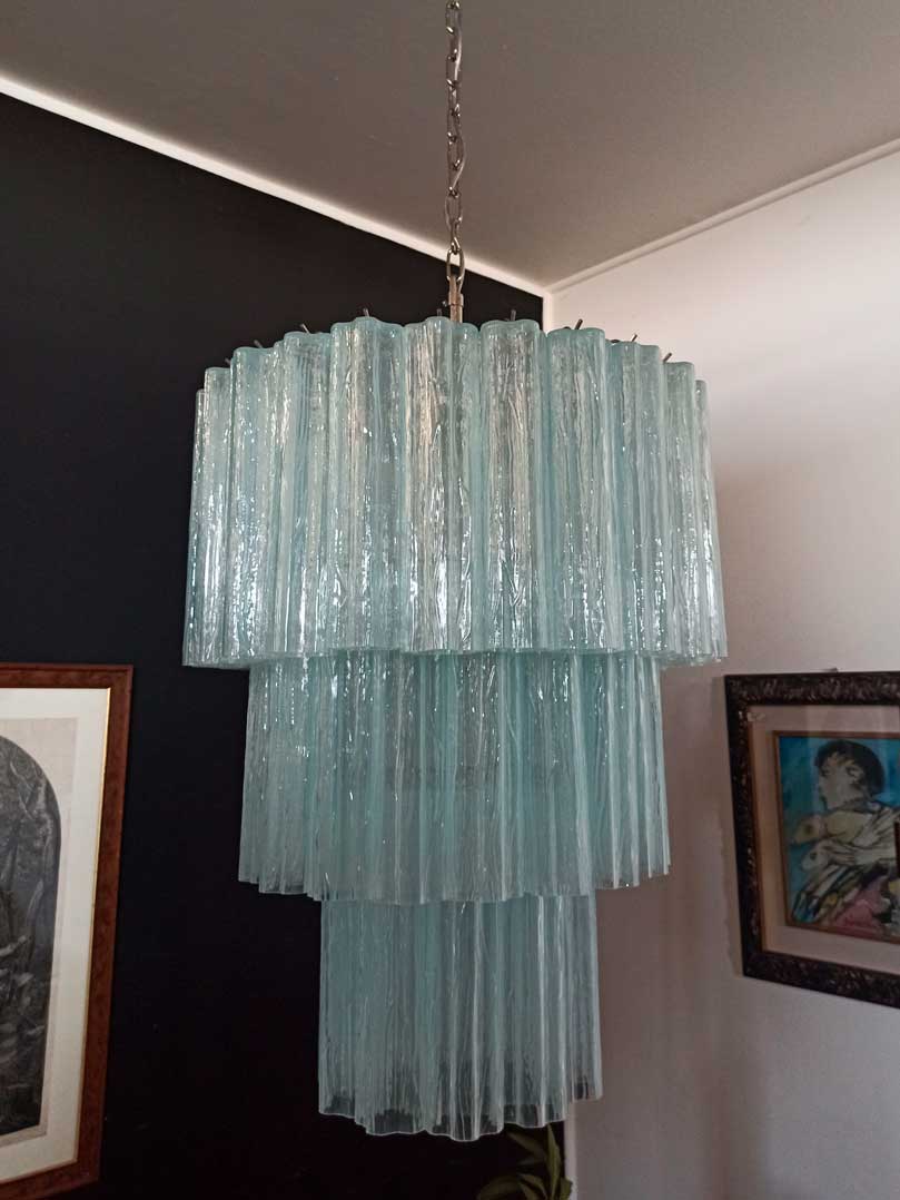 Pastel Art Glass Chandelier – 52 Tubes