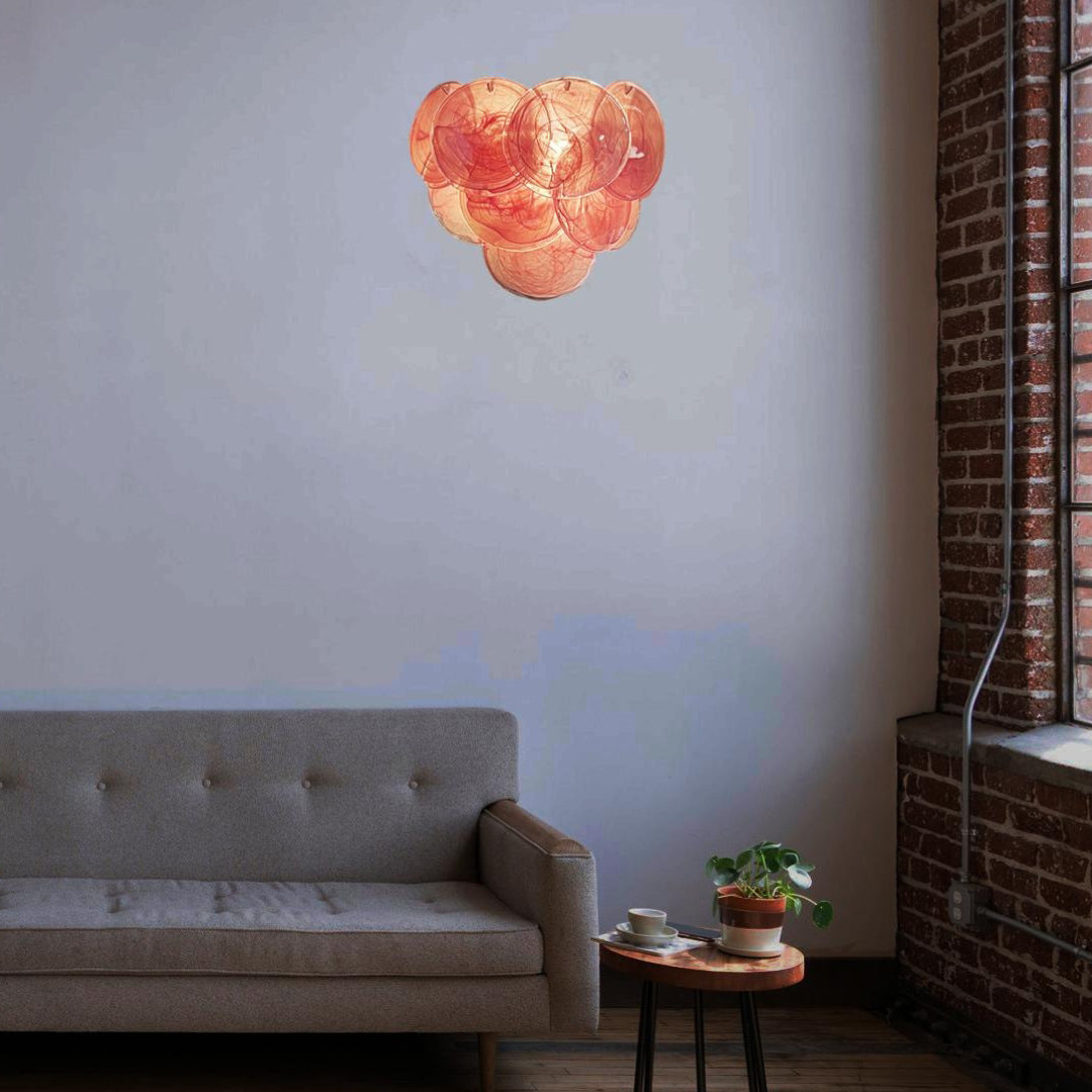 Cobalt Aura Glass Disc Wall sconce---Pink & Blue