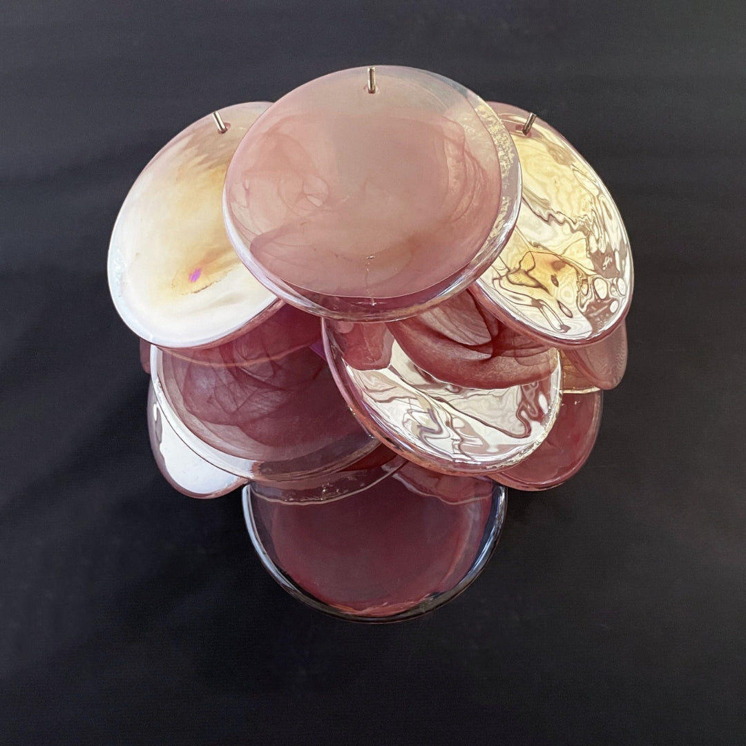 Cobalt Aura Glass Disc Wall sconce---Pink & Blue