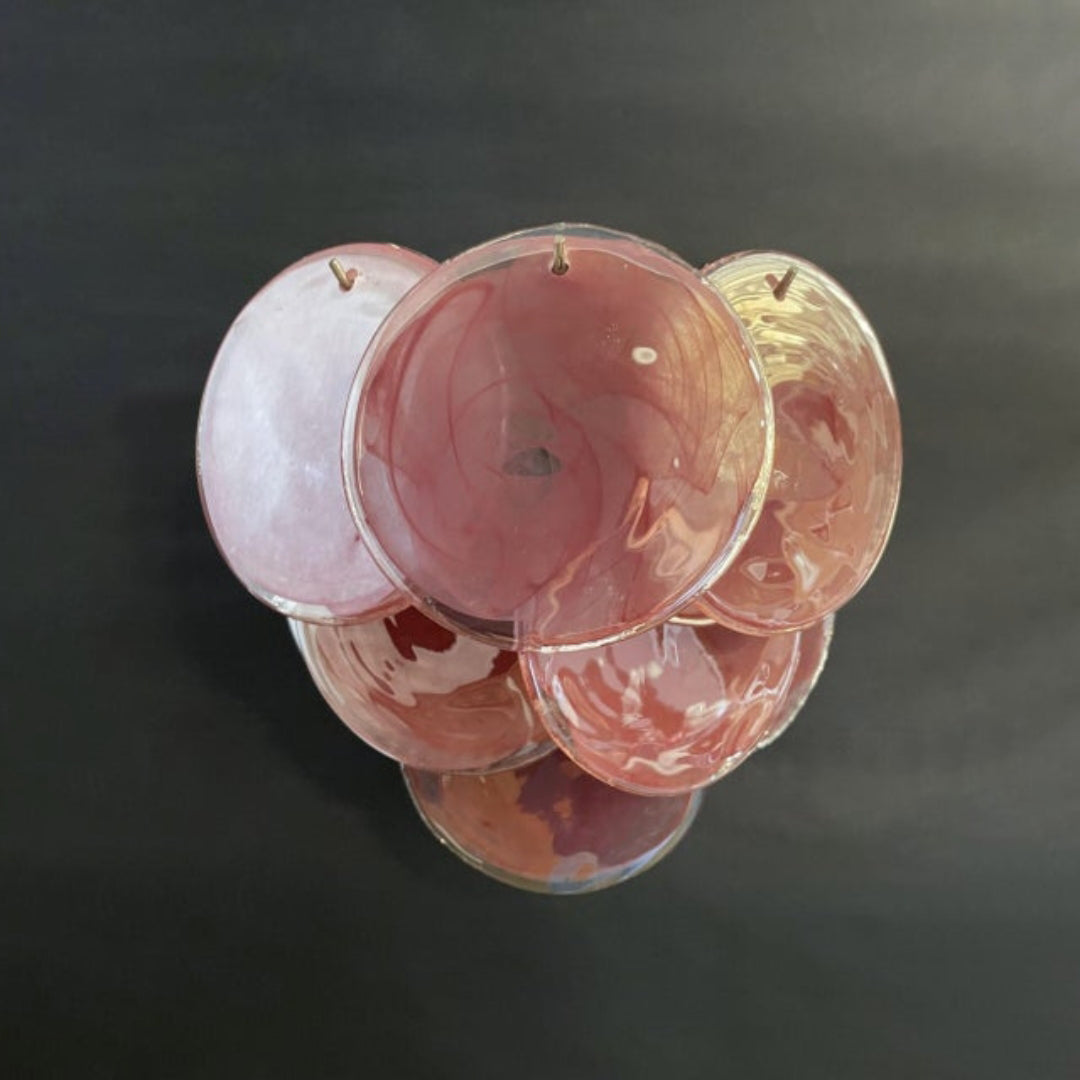 Cobalt Aura Glass Disc Wall sconce---Pink & Blue