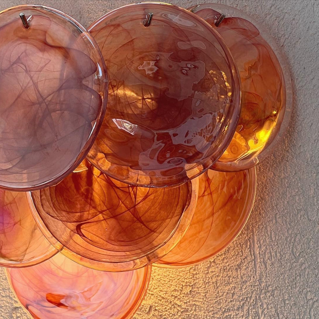 Cobalt Aura Glass Disc Wall sconce---Pink & Blue