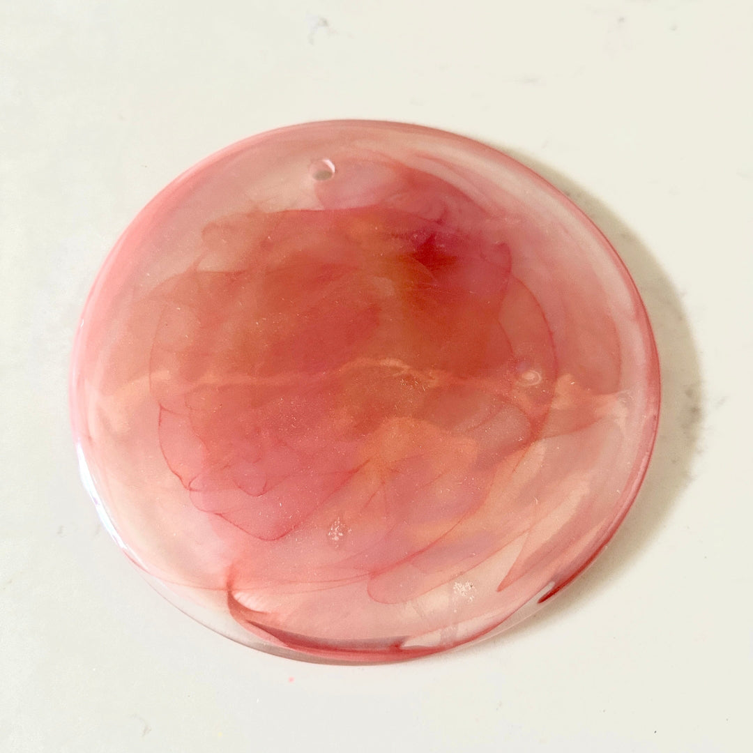 Cobalt Aura Glass Disc Wall sconce---Pink & Blue