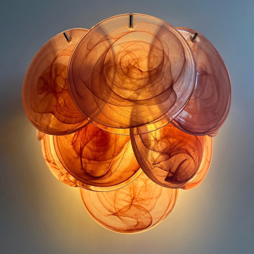 Cobalt Aura Glass Disc Wall sconce---Pink & Blue