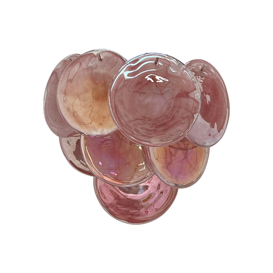 Cobalt Aura Glass Disc Wall sconce---Pink & Blue