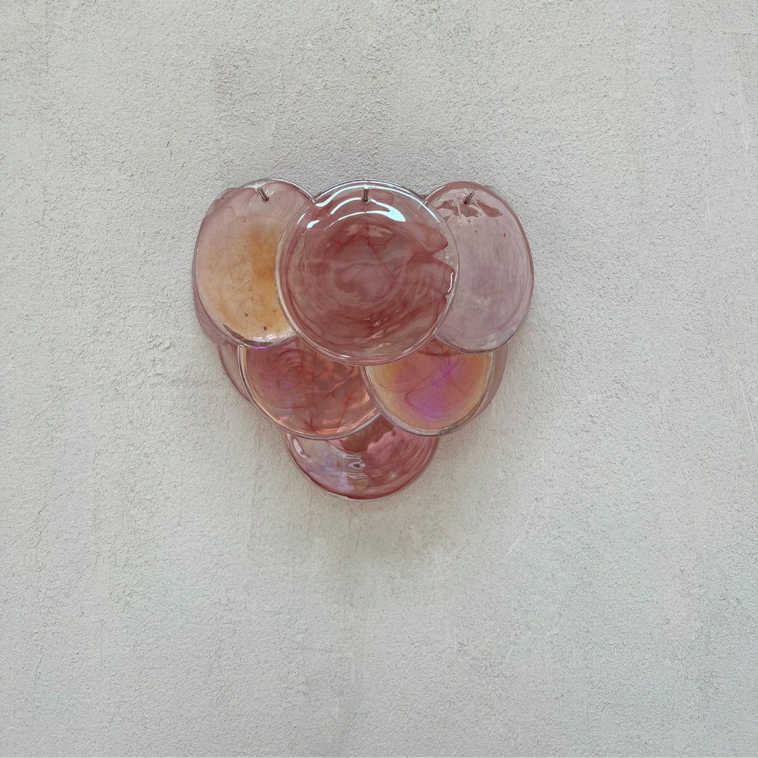 Cobalt Aura Glass Disc Wall sconce---Pink & Blue