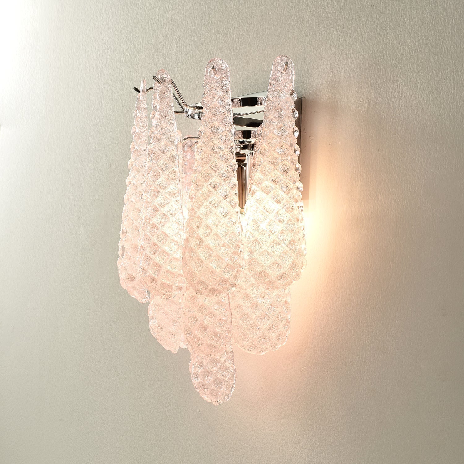 Pluvia Art Pink Glass Wall Sconce