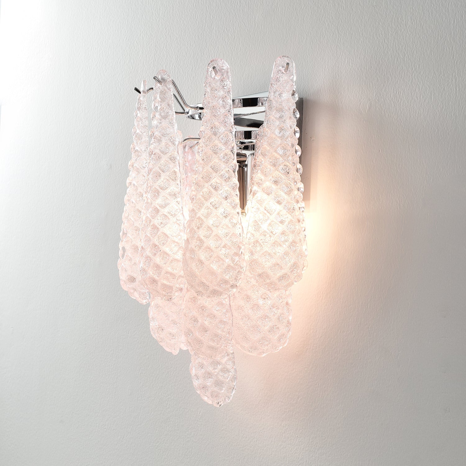 Pluvia Art Pink Glass Wall Sconce