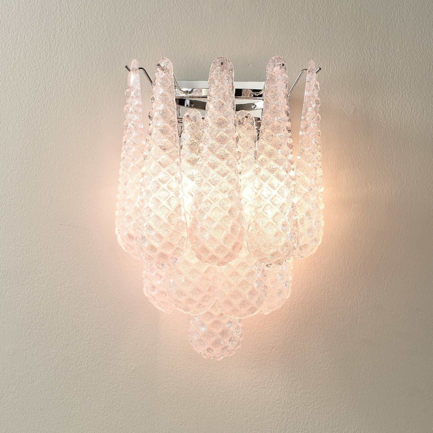 Pluvia Art Pink Glass Wall Sconce