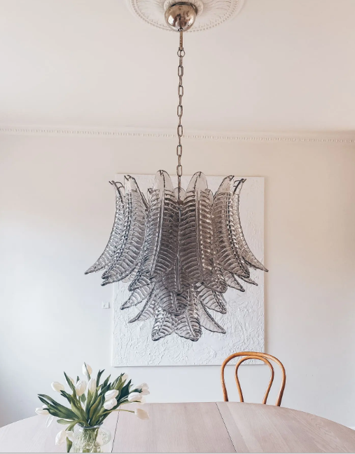 Folia Art 36 Glass Leaves Chandelier– Smoked