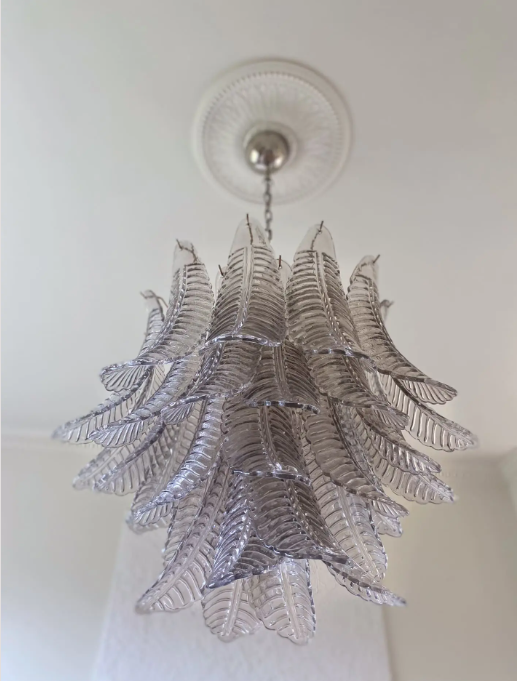 Folia Art 36 Glass Leaves Chandelier– Smoked