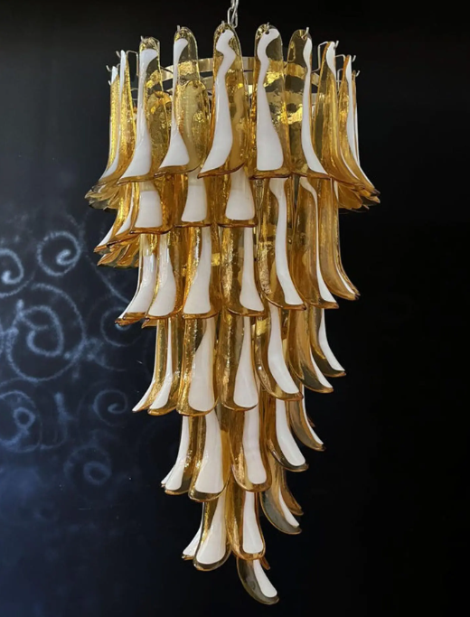 Anthesis Art Glass Chandelier – 83 petals – Caramel