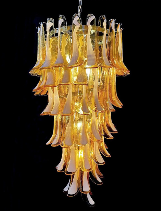 Anthesis Art Glass Chandelier – 83 petals – Caramel
