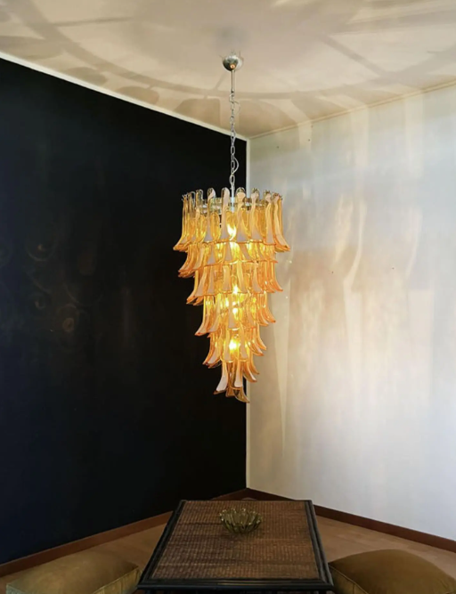 Anthesis Art Glass Chandelier – 83 petals – Caramel