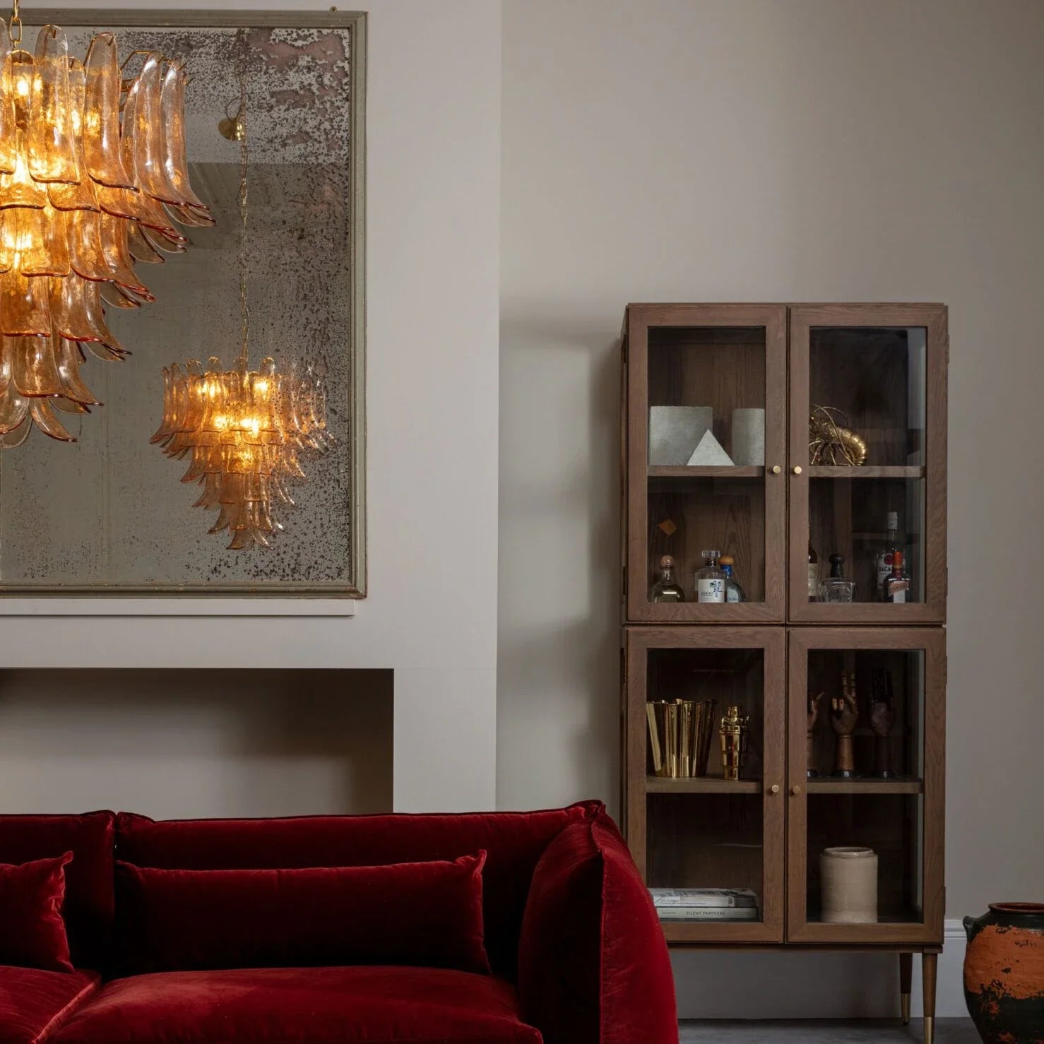 Folia Art Amber Glass Chandelier