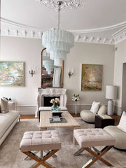 Pastel Art White Glass Chandelier – 78 Tubes