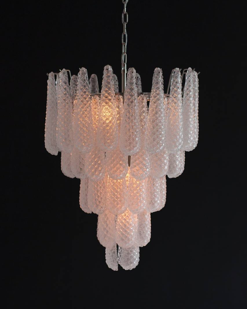 Pluvia Art Transparent Glass Chandelier – 52 Glasses