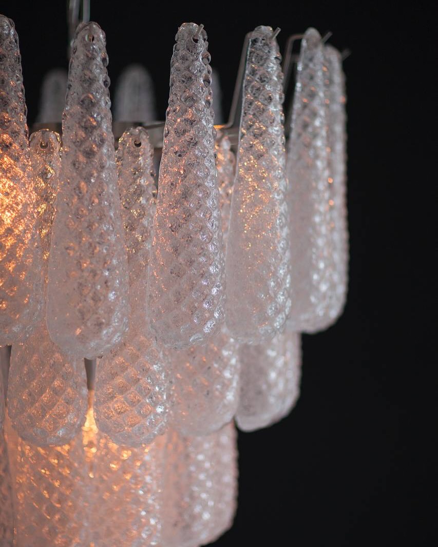 Pluvia Art Transparent Glass Chandelier – 52 Glasses