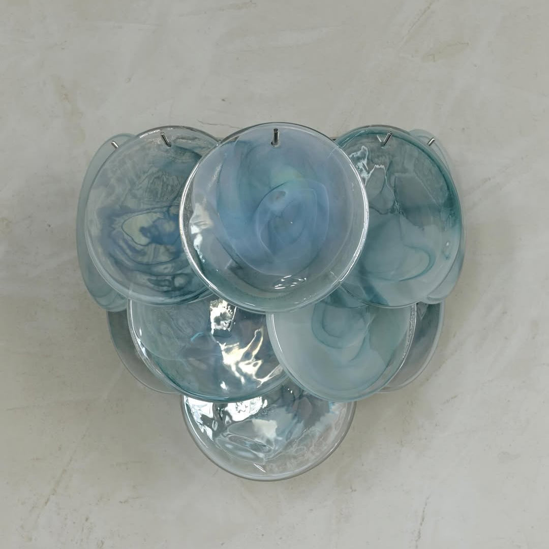 Cobalt Aura Glass Disc Wall sconce---Pink & Blue