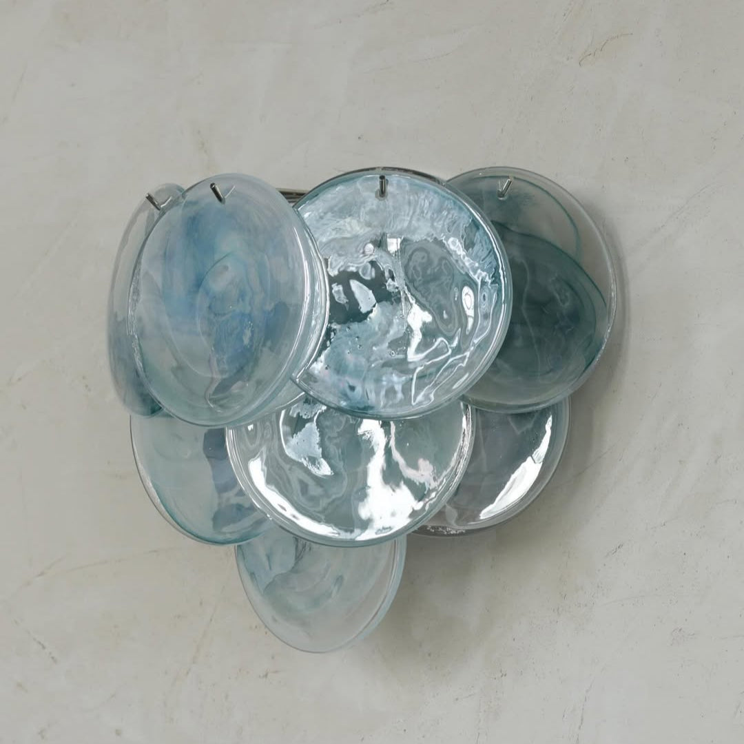 Cobalt Aura Glass Disc Wall sconce---Pink & Blue